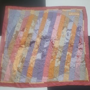 Authentic Hermes 'Le Monde Est Vaste' Silk Scarf